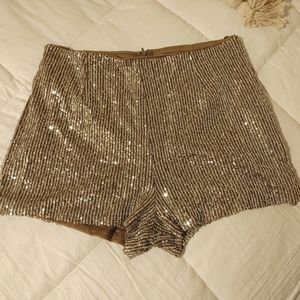 Sequin Gold Shorts